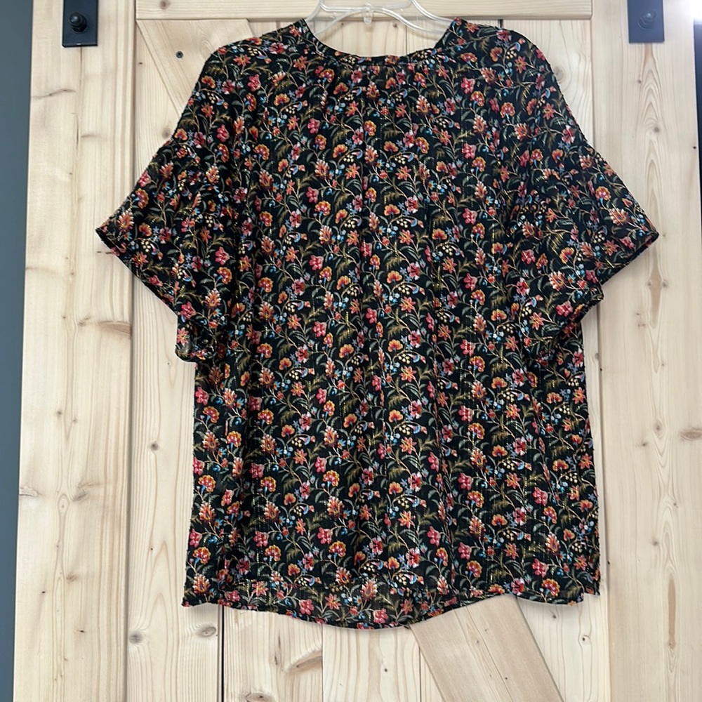 Loft Floral top with shimmer threading